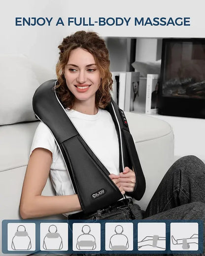 Shiatsu Back and Neck Massager with Heat, Electric Deep Tissue 3D Kneading Massage Pillow for Shoulder, Legs, Foot and Body, Relax Gifts for Men Women Mom Dad Adjustable Mother'S Day Gift