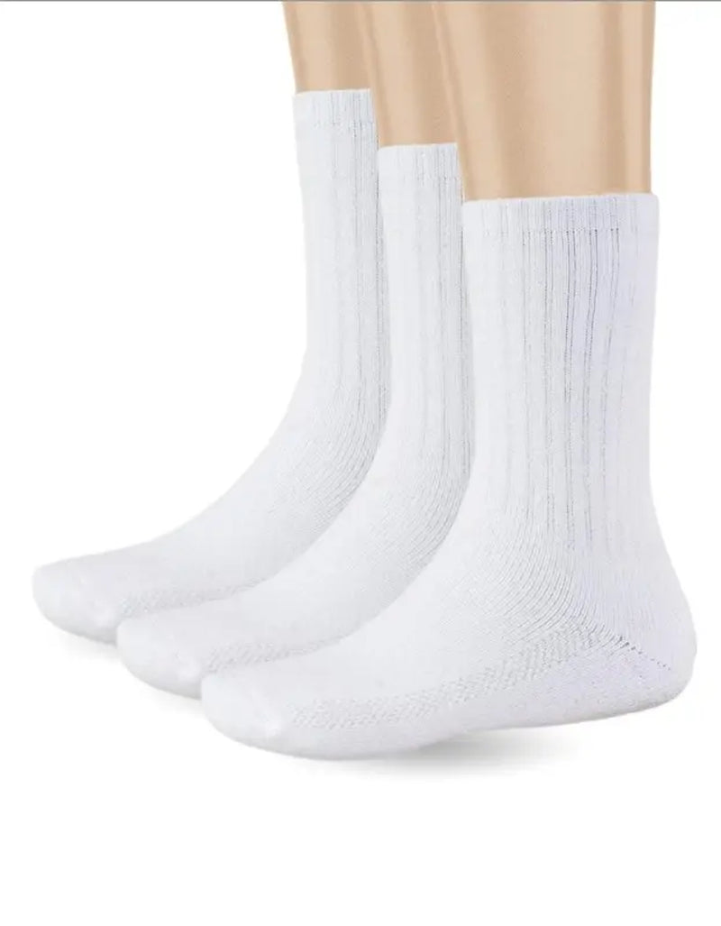 Pro Club Mens 3PC Heavyweight Cotton Crew Socks with Ribbed Knit for Casual Comfort