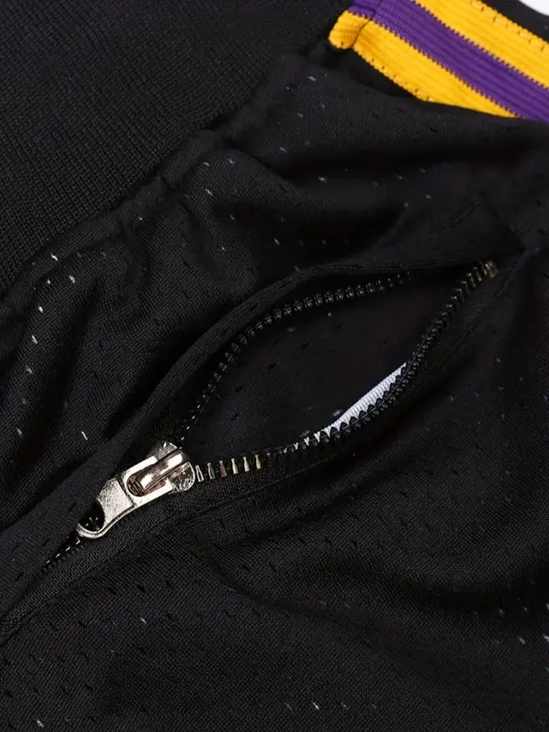 Men'S Black Mamba 24 Basketball Shorts Retro Mesh Embroidered Stitched with Zipper Pockets Quick Dry Breathable Shorts for Men Size S-XXXL