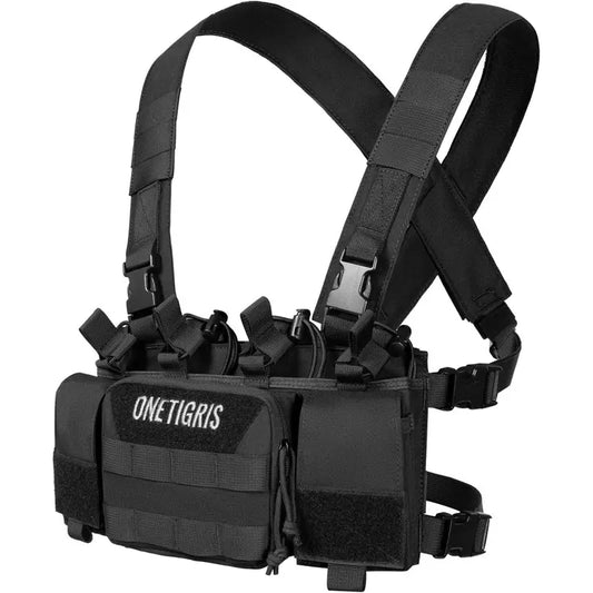 ONETIGRIS Chest Rig, MOLLE Chest Rigs Tactical Chest Rig Dangler Pouch Utility Admin Pouch IFAK Medical Organizer