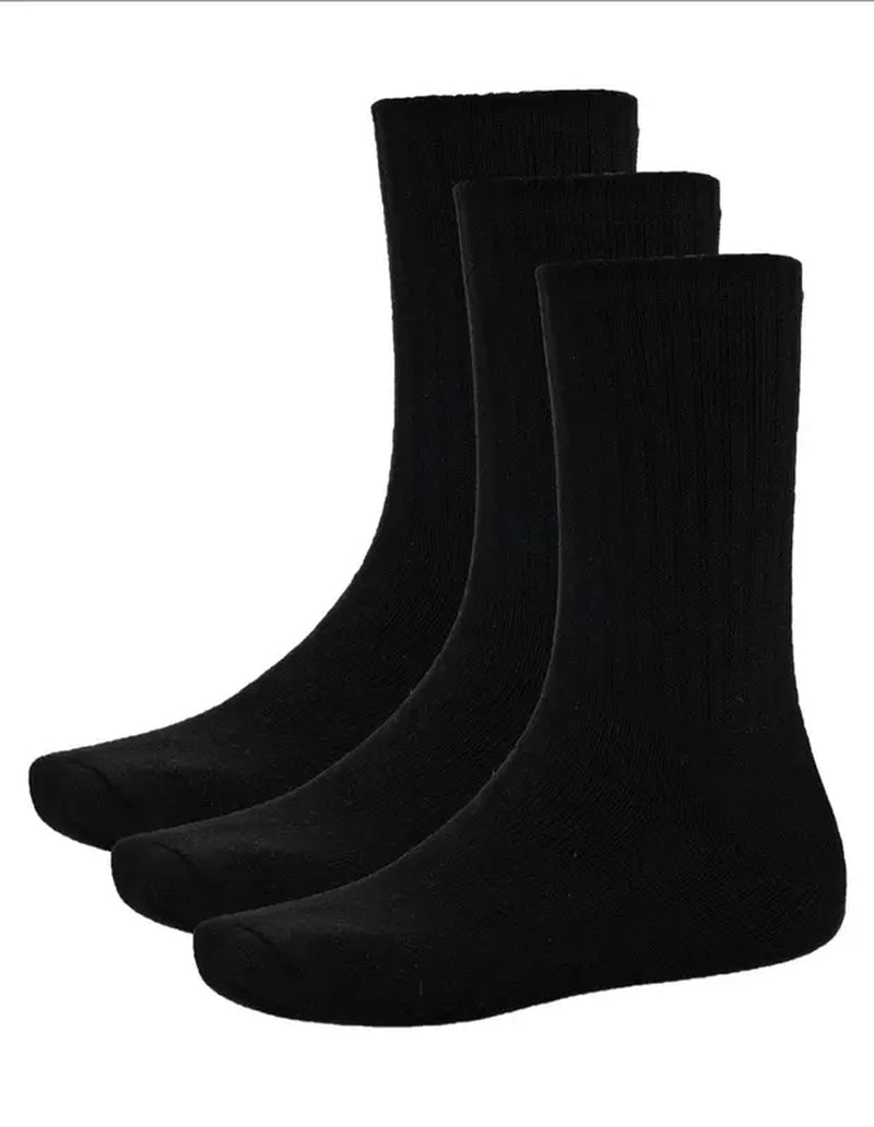 Pro Club Mens 3PC Heavyweight Cotton Crew Socks with Ribbed Knit for Casual Comfort