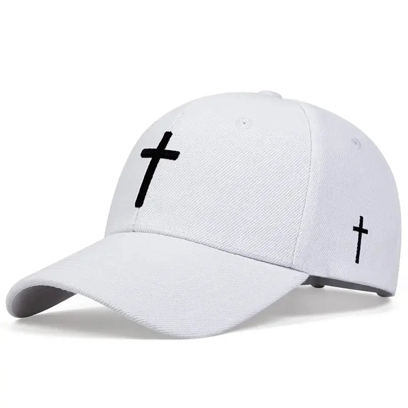 Unisex Cross Embroidery Snapback Baseball Caps Spring and Autumn Outdoor Adjustable Casual Hats Sunscreen Hat Cotton Baseball Cap Winter Summer