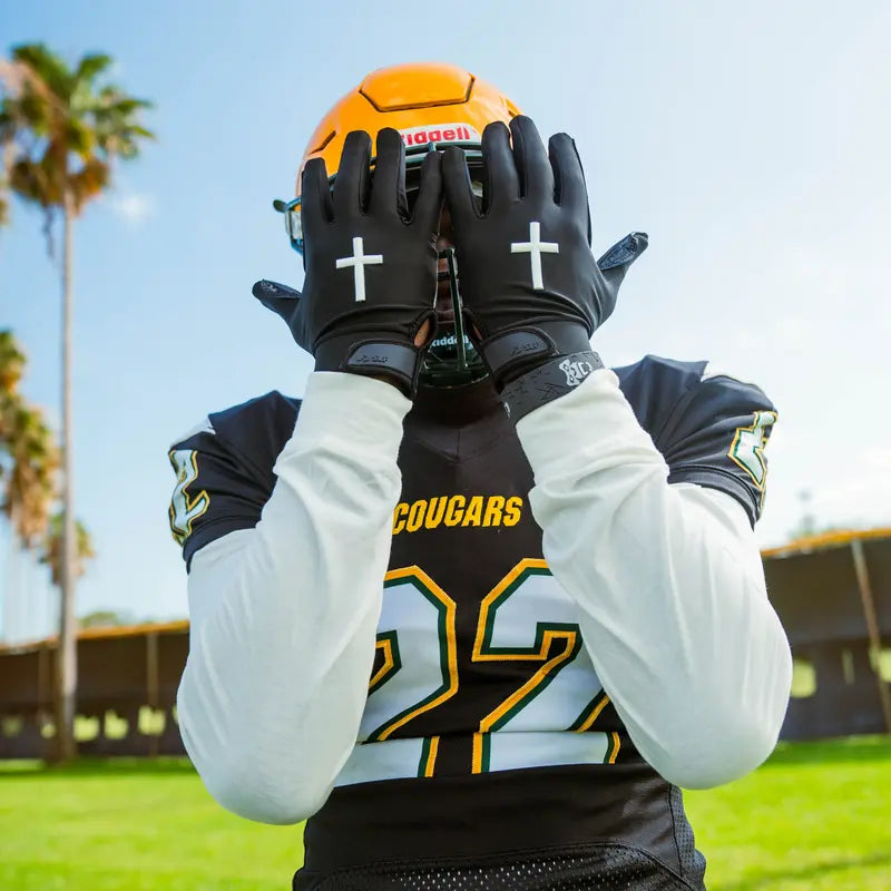 Faith Cross Black Sticky Football Receiver Gloves