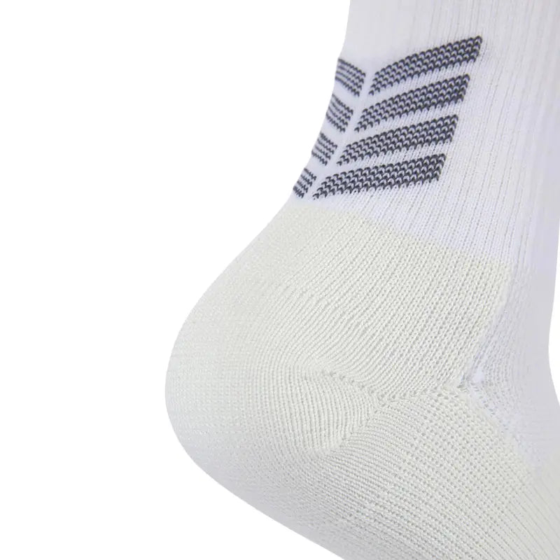 Teqnigrip Crew Grip Sock / White for Soccer, Lacrosse, Basketball and Football