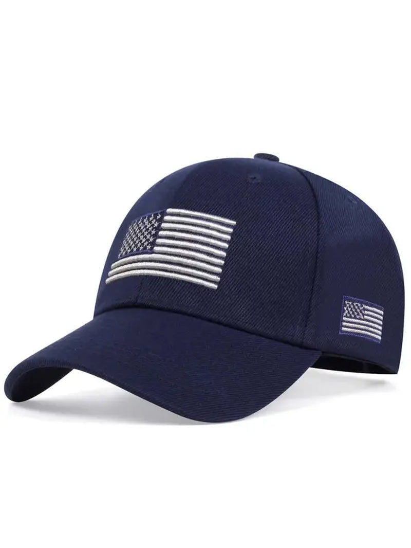 2024 Summer Flag Patch Baseball Cap with Adjustable Strap, Outdoor Sports Duckbill Cap, Country Hats for Daily Use