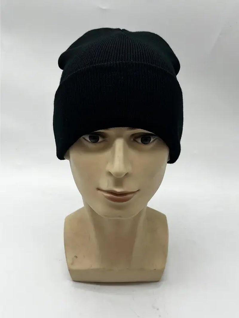 Unisex Solid Color Casual Simple Style Plain Color Beanie Hat, Fashionable Knitted Beanie Hat, Warm Beanie Hat for Fall & Winter, 2024 All-Match New Style Beanies