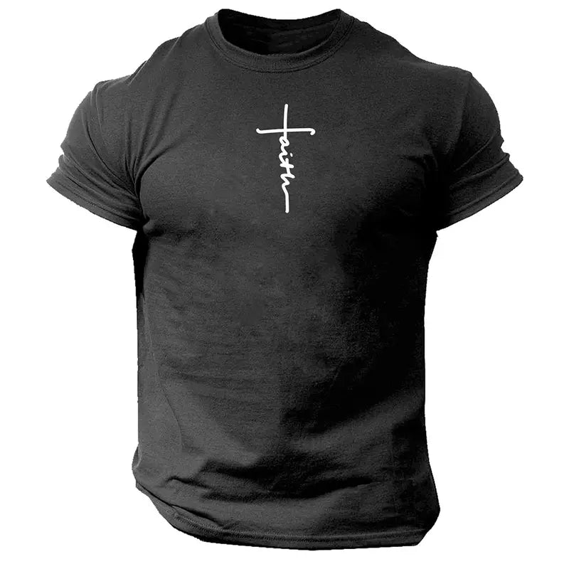 Faith T Shirt Gym Clothing Bodybuilding Training Workout Exercise Boxing MMA Top