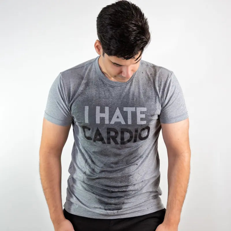 I Hate Cardio Sweat Activated T-Shirt Gym Shirt. Invisible Design until You Sweat