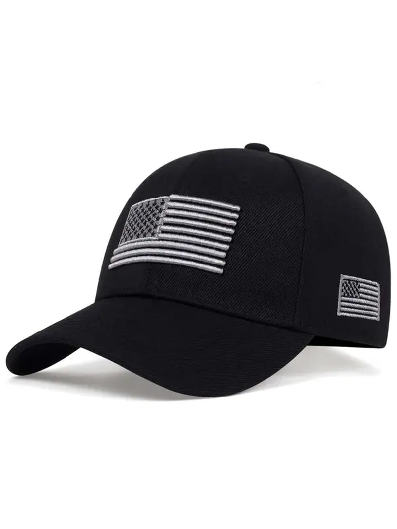 2024 Summer Flag Patch Baseball Cap with Adjustable Strap, Outdoor Sports Duckbill Cap, Country Hats for Daily Use