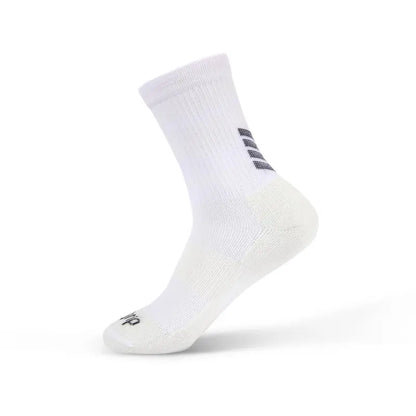 Teqnigrip Crew Grip Sock / White for Soccer, Lacrosse, Basketball and Football