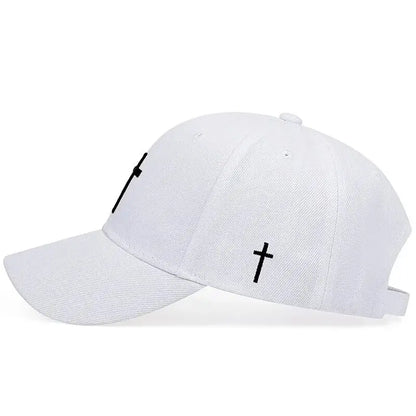 Unisex Cross Embroidery Snapback Baseball Caps Spring and Autumn Outdoor Adjustable Casual Hats Sunscreen Hat Cotton Baseball Cap Winter Summer