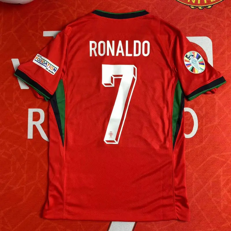 2024 Portugal Shirt No.7 Cristiano Ronaldo Red Breathable Soccer Jersey CR7