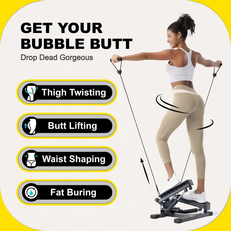 Ziwwvy Stepper 6601L Is a Twist Stepper for More Professional Workouts, the for Hip-Lifting Resistance Bands and 330 Pounds for Home and Office Use with an LCD Display and Dual Hydraulic Fitness System to Sharpen the Waist