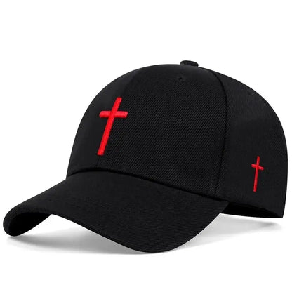 Unisex Cross Embroidery Snapback Baseball Caps Spring and Autumn Outdoor Adjustable Casual Hats Sunscreen Hat Cotton Baseball Cap Winter Summer